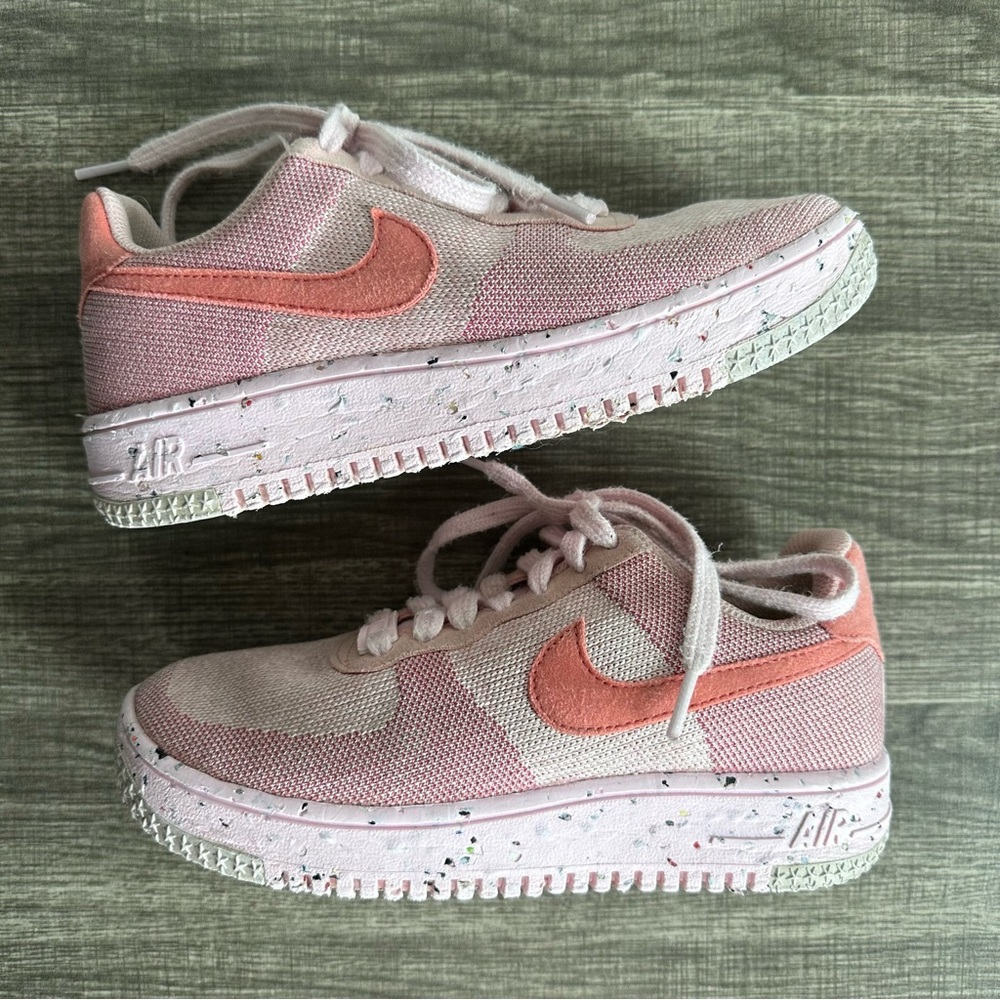 Nike Womens Air Force 1 Crater Flyknit Pink Glaze Pink Salt DC7273-600 Wmns 5.5 - Picture 4 of 9